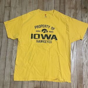Hanes Tagless Property of Iowa Hawkeyes Tshirt Short Sleeve Crew Neck Womens XL